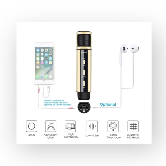 new ZealSound ☀︎︎ Portable Pod Tik Tok IG YouTube Zoom Microphone ☀︎︎ Rose Gold - Picture 4 of 16